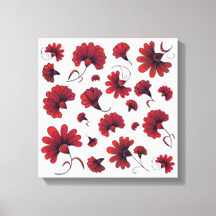 Impressão Em Tela Padrão de vetor de cravo vermelho Flor