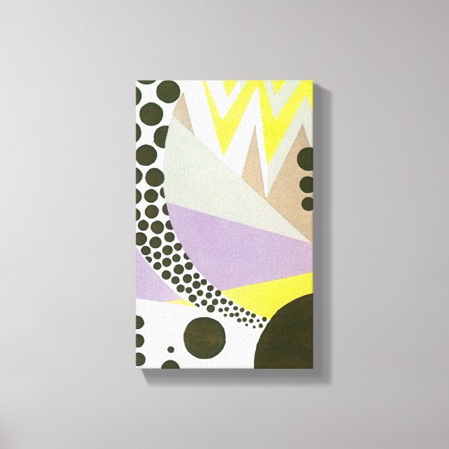 Impressão Em Tela Padrão de Zig Zag do Bolinhas Deco de Arte Retroat (Frente)