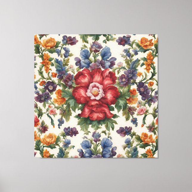 Impressão Em Tela Padrão Floral Amarelo de Verão (Frente)