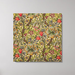 Impressão Em Tela Padrão Floral Antigo Lírio Dourado de William Morr