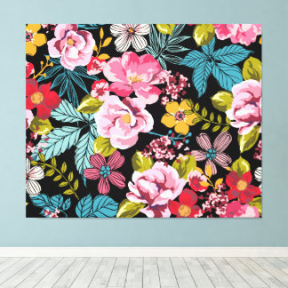 Impressão Em Tela Padrão Floral Decorativo Vermelho Cor-de-rosa Amar