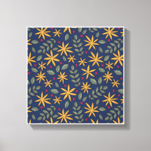 Padrão Floral Dourado Desenho Botânico