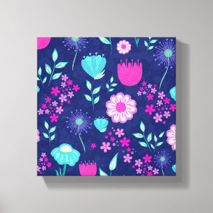 Impressão Em Tela Padrão floral fofo de fundo