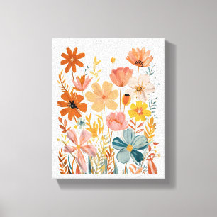 Impressão Em Tela Padrão Floral Retroativo