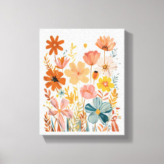 Impressão Em Tela Padrão Floral Retroativo