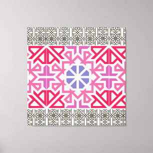 Impressão Em Tela Padrão Geométrico Colorido Boho Moderno