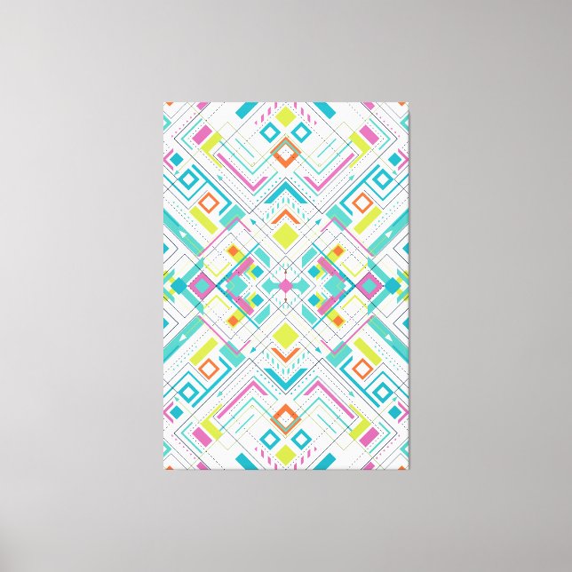 Impressão Em Tela Padrão geométrico de abstrato asteca (Frente)