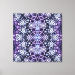 Impressão Em Tela Padrão Geométrico de Caleidoscópio Roxo e Azul