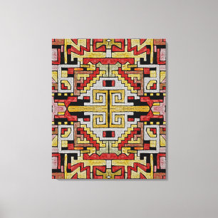 Impressão Em Tela Padrão Geométrico Tribal/Étnico (3 canvas)