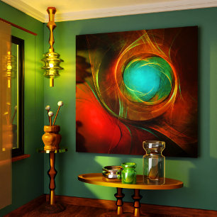 Impressão Em Tela Padrão Legal de Abstrato de Arte Fina Azul Moderna