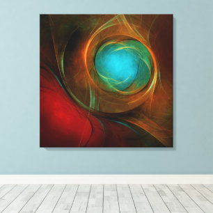 Impressão Em Tela Padrão Legal de Abstrato de Arte Fina Azul Moderna