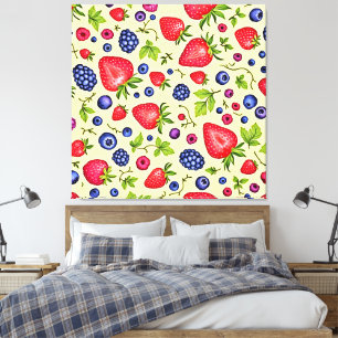Impressão Em Tela Padrão Misturado de Berry Sem Costura