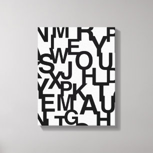 Impressão Em Tela Padrão moderno, abstrato, confuso com letras