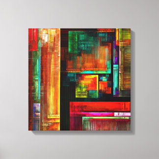 Impressão Em Tela Padrão Moderno de Abstrato de Arte Quadrados Color