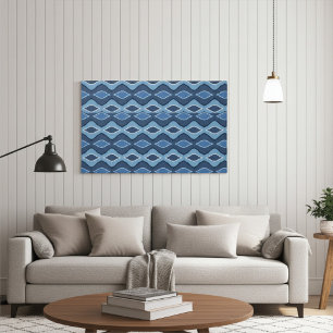 Impressão Em Tela Padrão Moderno e Elegante de Gaio-Azul Abstrato