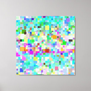 Impressão Em Tela Padrão Mosaico Multicolorido