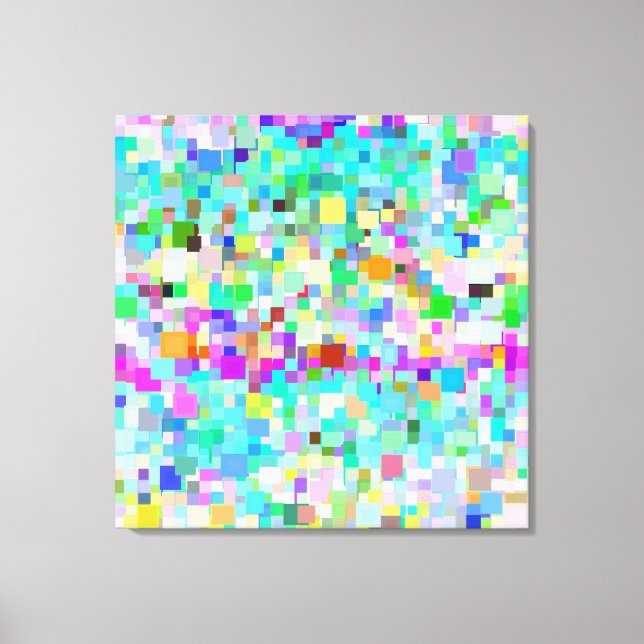 Impressão Em Tela Padrão Mosaico Multicolorido (Frente)