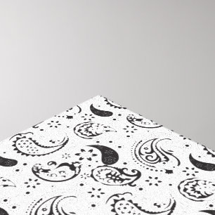Impressão Em Tela Padrão Paisley Preto e Branco – Arte Textil Elegan