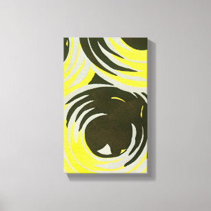 Impressão Em Tela Padrão Retro Art Déco Jazz Vintage Círculos Ondula