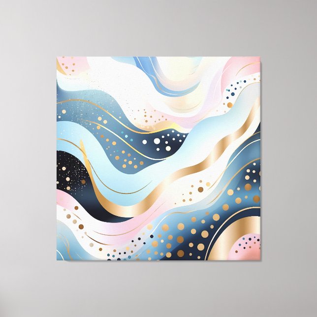 Impressão Em Tela Padrão rosa verde de pato ondulado abstrato modern (Frente)