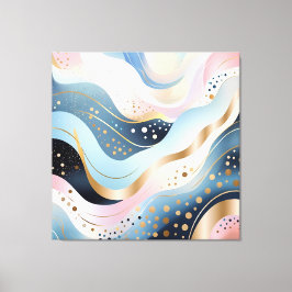 Impressão Em Tela Padrão rosa verde de pato ondulado abstrato modern