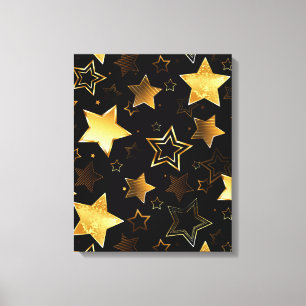 Impressão Em Tela Padrão sem costura com estrelas de Ouro