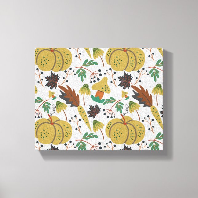 Impressão Em Tela Padrão sem costura de abóboras e cenouras tropicai (Frente)