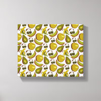 Padrão sem costura de fruta tropical amarelo e bra