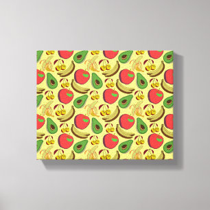 Impressão Em Tela Padrão sem costura de fruta tropical colorida