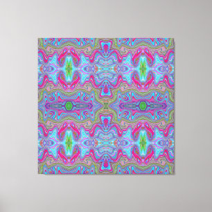 Impressão Em Tela Padrão Trippy Multicolorido Azul Céu Ondulado