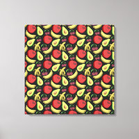 padrão uniforme de fruta | fruta tropical colorida
