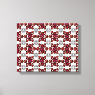 Impressão Em Tela Padrão vermelho e branco