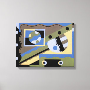 Impressão Em Tela Padrão Vintage Art Deco Pochoir Jazz Cubismo