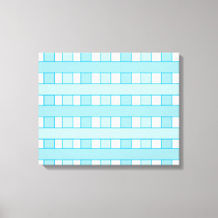 Impressão Em Tela Padrão Xadrez Azul Branco