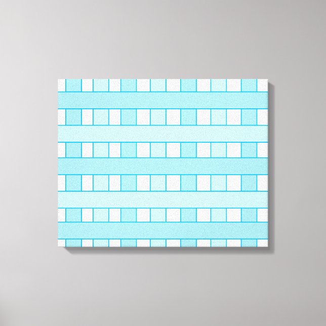 Impressão Em Tela Padrão Xadrez Azul Branco (Frente)