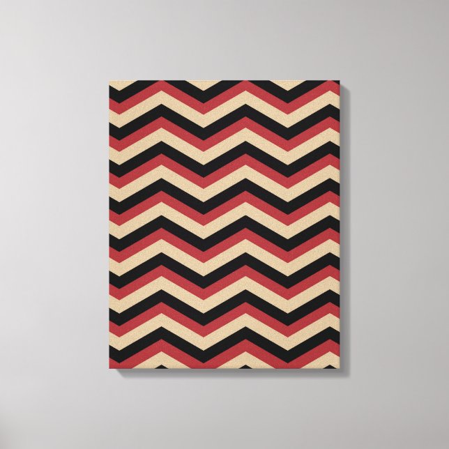 Impressão Em Tela Padrão Zig Zag Moderno (Frente)