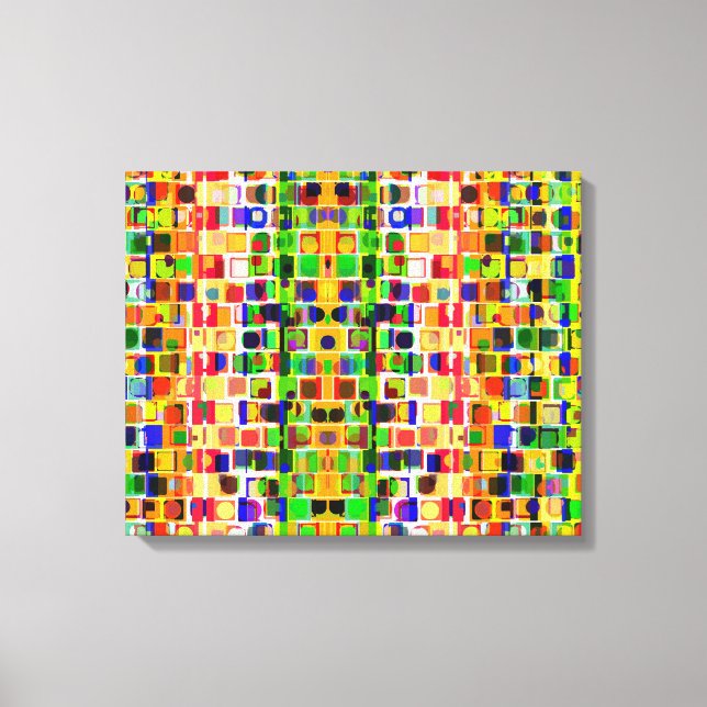 Impressão Em Tela Padrões Abstrato de cor malucos (Frente)