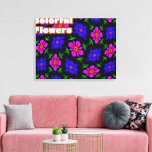 Impressão Em Tela Padrões de flores rosa adoráveis