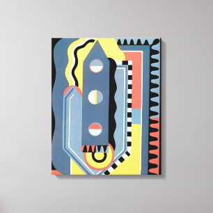 Impressão Em Tela Padrões Geométricos Jazz Pochoir Art Déco Antigo