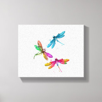 Impressão Em Tela Padrões Gráficos Coloridos Dragonfly Funny Flying