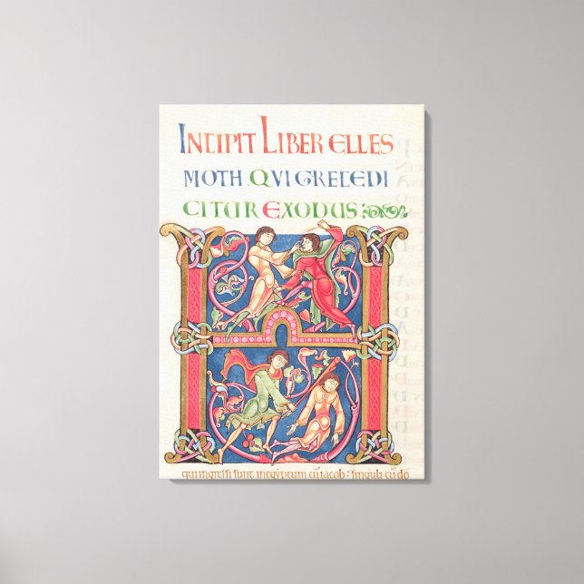 Impressão Em Tela Página da Bíblia de Winchester, c.1150-80 (Frente)