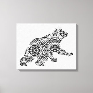 Impressão Em Tela Página de Coloração de Adultos de Arte Ursa Geomét