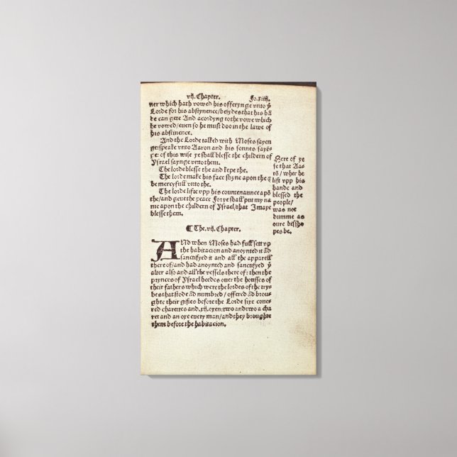 Impressão Em Tela Página de texto Antigo Testamento (Frente)