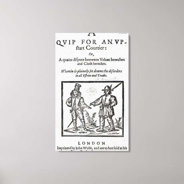 Impressão Em Tela Página de título 'A Quip for an Upstart Courtier' (Frente)