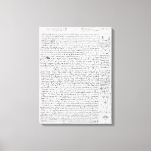 Impressão Em Tela Página do códice Leicester, 1508-12