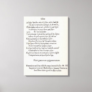 Impressão Em Tela Página dos Epigrams gregos por Angelo Poliziano,