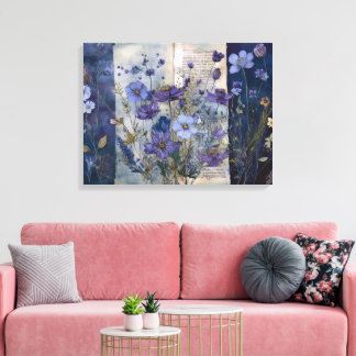 Impressão Em Tela Páginas de Diário de Arte: Blues desbotados