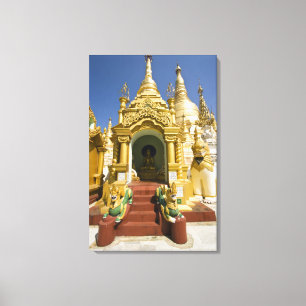 Impressão Em Tela Pagode Shwedagon (Paya), grande local de templo qu