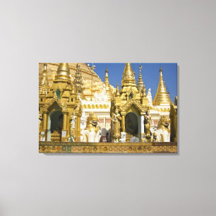 Impressão Em Tela Pagode Shwedagon (Paya), grande local de templo qu