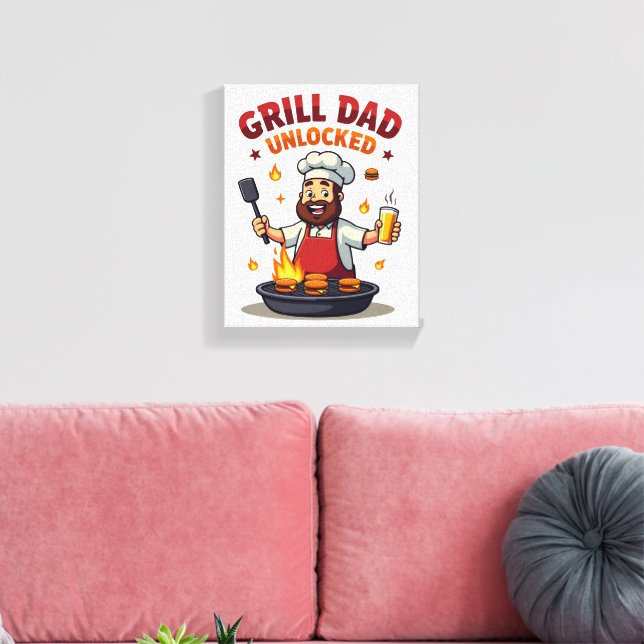 Impressão Em Tela Pai de grelha desbloqueado - Design de chef de CHU (Insitu(Sala de estar))